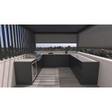 LETNA KUHINJA BELLANO NAPOLI ANTRACIT L 2804/3068X634X935 PULT PORCELAN