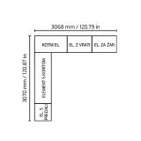 LETNA KUHINJA BELLANO ROMA AMERIŠKI OREH L 3070/3068X634X935 PULT PORCELAN