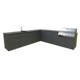 LETNA KUHINJA BELLANO ROMA ANTRACIT L 3070/3068X634X950 PULT GRANIT