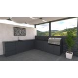 LETNA KUHINJA BELLANO ROMA ANTRACIT L 3070/3068X634X950 PULT GRANIT