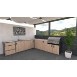 LETNA KUHINJA BELLANO ROMA HRAST RUSTIK L 3070/3068X634X935 PULT PORCELAN