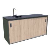 LETNA KUHINJA BELLANO ROMA HRAST RUSTIK L 3070/3068X634X950 PULT GRANIT