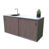 LETNA KUHINJA BELLANO VENICE AMERIŠKI OREH 2700X634X935 PULT PORCELAN