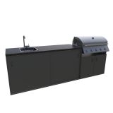 LETNA KUHINJA BELLANO VENICE ANTRACIT 2700X634X950 PULT GRANIT