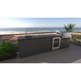 LETNA KUHINJA BELLANO VERONA ANTRACIT 3336X634X950  PULT GRANIT