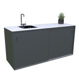 LETNA KUHINJA BELLANO VERONA ANTRACIT 3336X634X950 PULT PORCELAN