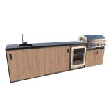 LETNA KUHINJA BELLANO VERONA HRAST RUSTIK 3336X634X950 PULT GRANIT