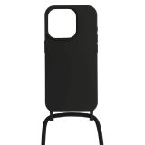 LIQUID SILIKONSKI OVITEK ZA IPHONE 15 PRO MAX - ČRN Z VRVICO