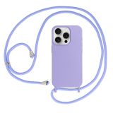 LIQUID SILIKONSKI OVITEK ZA IPHONE 15 PRO MAX - VIJOLA Z VRVICO