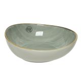 SERVIRNA SKLEDA DECORIS LIST 23.3X21.5X9.3CM ZELEN/MODER PORCELAN