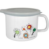 POSODA ZA TOPLE NAPITKE ENAMELIE LONČEK Z IZLIVOM IN POKROVOM 14 CM 1.5 L NEŽA