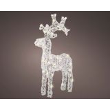 LUČKE DECORIS JELENČEK 36.5X12X61 CM BEL Z LED LUČKAMI 50 L
