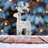 LUČKE DECORIS JELENČEK 36.5X12X61 CM BEL Z LED LUČKAMI 50 L