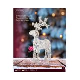 LUČKE DECORIS JELENČEK 36.5X12X61 CM BEL Z LED LUČKAMI 50 L