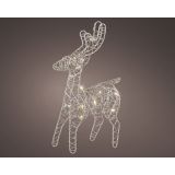 LUČKE DECORIS JELENČEK 5X12X21 CM SREBRN Z LED LUČKAMI 10 L
