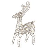 LUČKE DECORIS JELENČEK 5X12X21 CM SREBRN Z LED LUČKAMI 10 L
