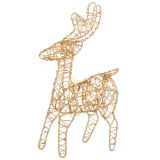 LUČKE DECORIS JELENČEK 5X12X21 CM ZLAT Z LED LUČKAMI 10 L