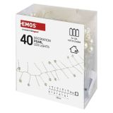 LUČKE EMOS LED Z BISERI NOTRANJE TOPLO BELA, ČASOVNIK 1.2M