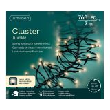 LUČKE LUMINEO CLUSTER 768L, TOPLO BEL Č 700 CM, 8 FUNK., UTRIP.