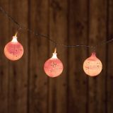 LUČKE MQ KROGLE S SNEŽINKAMI 5.5 CM ROZA BARVE