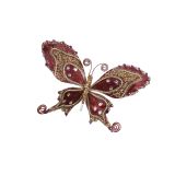 OKRASEK ZA JELKO HOUSE OF SEASONS METULJ NA ŠČIPALKI 28 CM VIOLA