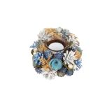 DEKORACIJA GLOSSTYLE MODRA S STEKLENIM KOZARČKOM FI 18 CM