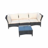 GARNITURA UMETNI RATAN BIVA MODUS 5-DELNA, BEŽ BLAZINE