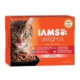 MOKRA HRANA ZA MAČKA IAMS MULTIBOX, 4 OKUS LAND-SEA OMAKA, 12X 85G