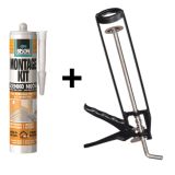 MONTAŽNO LEPILO BISON MONTAGEKIT IZJEMNO MOČNO 350G + PIŠTOLA GRATIS