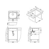 NERJAVNO POMIVALNO KORITO ALVEUS MORE 10, NAT 560X500 MM