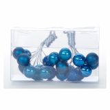 OKRASEK ZA JELKO GLOSSTYLE NA ŽICI 2 CM 2/1 TEMNO MODRE