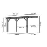 LESENI NADSTREŠEK KARIBU NADSTREŠEK 3B 348X252X322