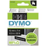 NALEPKE IN TRAKOVI DYMO D1 TRAK 12 MM BELA NA ČRNI, 45021