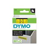 NALEPKE IN TRAKOVI DYMO D1 TRAK 12 MM ČRNA NA RUMENI, 450180