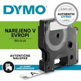 NALEPKE IN TRAKOVI DYMO D1 TRAK 19 MM ČRNA NA BELI, POLIESTER