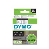 NALEPKE IN TRAKOVI DYMO D1 TRAK 6 MM ČRNA NA PROZORNI, 43610