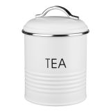 NAMENSKA DOZA GALICIJA TEA 12.5X12.5X17 CM BELA METALNA S POKROVOM