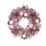 NAMIZNA DEKORACIJA GLOSSTYLE ADVENTNI VENEC 4 KOZARCI ROZA 34X34X8 CM