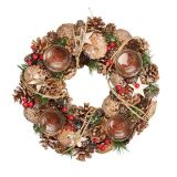 NAMIZNA DEKORACIJA GLOSSTYLE ADVENTNI VENEC RDEČ NARAVNI 32X32X8 CM 4 KO.