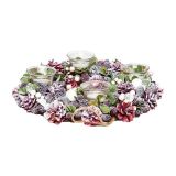 NAMIZNA DEKORACIJA GLOSSTYLE ADVENTNI VENEC ROZA NARAVNI 32X32X8 CM 4 KOZ