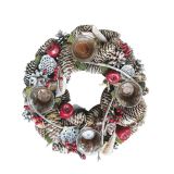 NAMIZNA DEKORACIJA GLOSSTYLE ADVENTNI VENEC S 4 4 KOZARČKI FI 34 CM RDEČI