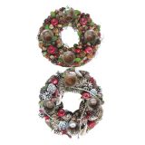 NAMIZNA DEKORACIJA GLOSSTYLE ADVENTNI VENEC S 4 4 KOZARČKI FI 34 CM RDEČI