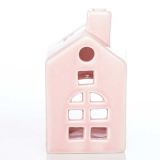 NAMIZNA DEKORACIJA GLOSSTYLE HIŠICA 11 CM ROZA ZA ZA ČAJNO SVEČKO
