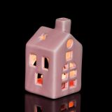 NAMIZNA DEKORACIJA GLOSSTYLE HIŠICA 11 CM ROZA ZA ZA ČAJNO SVEČKO