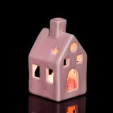 NAMIZNA DEKORACIJA GLOSSTYLE HIŠICA 11 CM ROZA ZA ZA ČAJNO SVEČKO