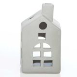 NAMIZNA DEKORACIJA GLOSSTYLE HIŠICA 11 CM SIVA ZA ZA ČAJNO SVEČKO