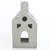 NAMIZNA DEKORACIJA GLOSSTYLE HIŠICA 11 CM SIVA ZA ZA ČAJNO SVEČKO