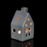 NAMIZNA DEKORACIJA GLOSSTYLE HIŠICA 11 CM SIVA ZA ZA ČAJNO SVEČKO