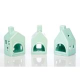 NAMIZNA DEKORACIJA GLOSSTYLE HIŠICA 11 CM ZELENA ZA ZA ČAJNO SVEČKO