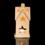 NAMIZNA DEKORACIJA GLOSSTYLE HIŠICA 16 CM V IMITACIJI LESA ZA ČAJNO SVEČKO